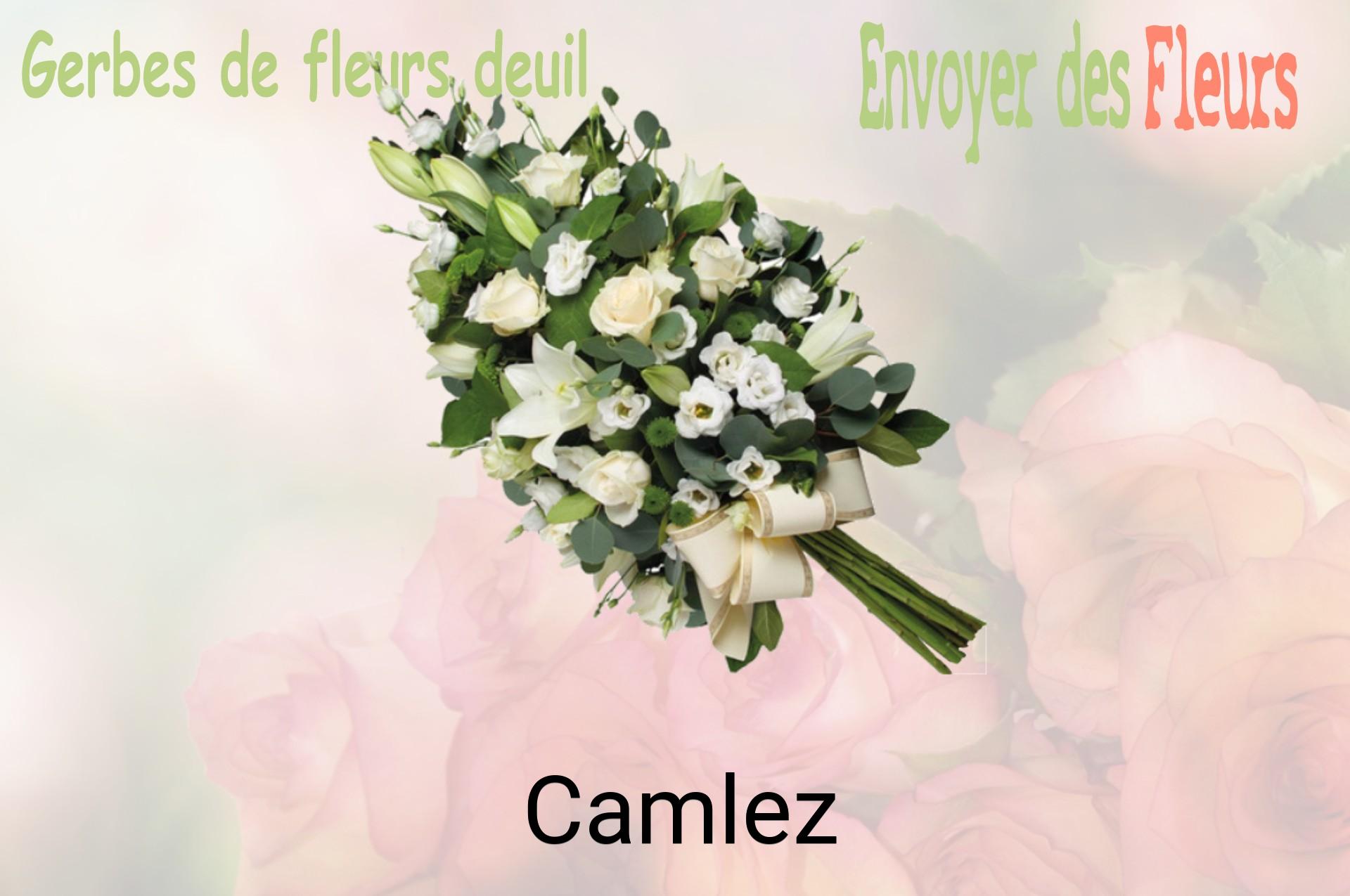 Gerbe de fleurs de deuil livrée à Camlez